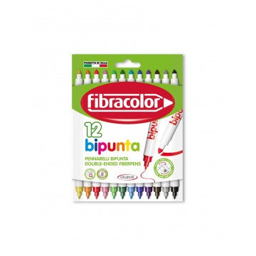 Μαρκαδόροι Fibracolor Bipunta 12 Τεμ