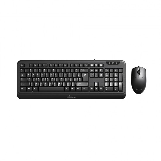MediaRange Corded Keyboard & 3-button mouse set, Wired (Black) (MROS108-GR) Πληκτρολόγια