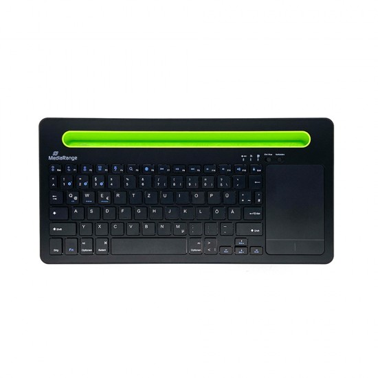 MediaRange Rechargeable Wireless Multi Device Bluetooth Keyboard with 78 keys, touchpad & Tablet slot (Black) (MROS131-GR) Πληκτρολόγια