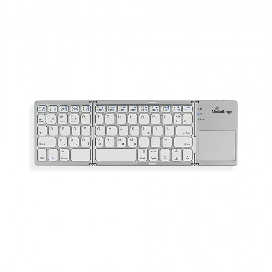 MediaRange Foldable and Rechargeable Bluetooth keyboard 64 keys with touchpad Silver (MROS133-GR) Πληκτρολόγια