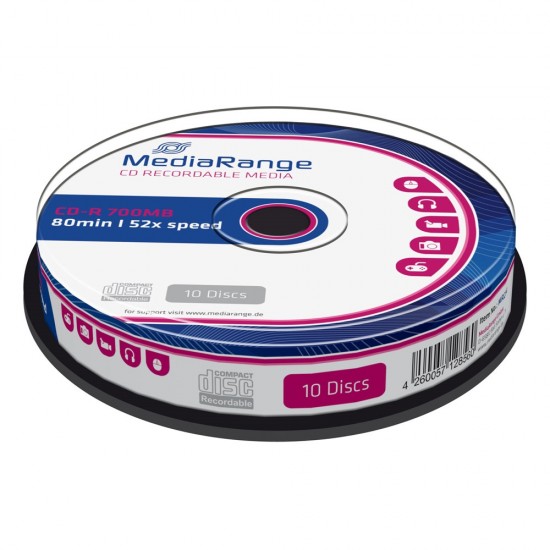 CD-R Mediarange 700MB Cake 10pcs CD-R / CD-RW