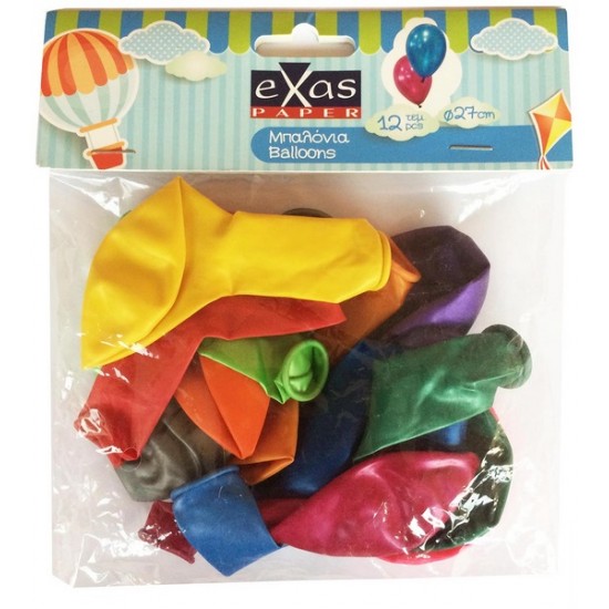 Μπαλόνια Exas 27cm μεταλλιζέ Διάφορα σχολικά