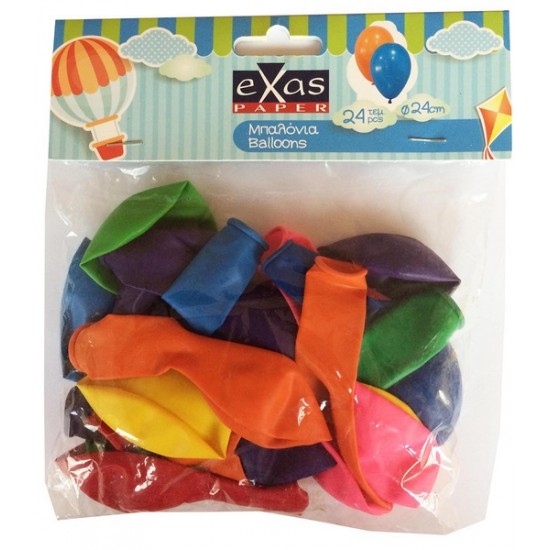 Μπαλόνια Exas 24cm μεταλλιζέ Διάφορα σχολικά
