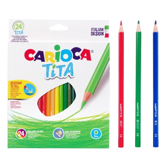 Ξυλομπογιές Carioca TiTa 24 χρωμάτων Ξυλομπογιές - Μαρκαδόροι