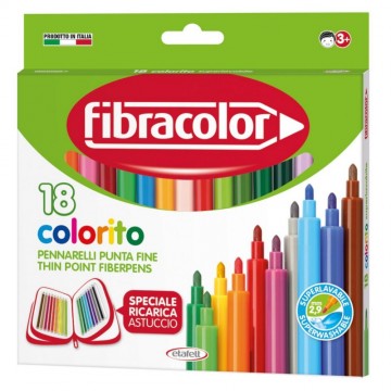 Μαρκαδόροι Fibracolor colorito 18τ. 