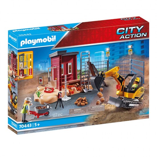 Playmobil City Action: Mini Excavator with Building Section (70443) (PLY70443) Playmobil