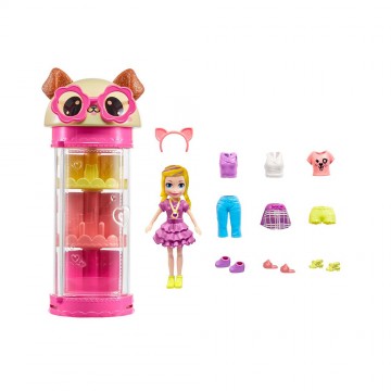 Mattel Παιχνίδι Μινιατούρα Polly Pocket Style Spinner Fashion Closet - Dog για 4+ Ετών (HKW06) (MATHKW06)