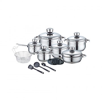 Royalty Line Cookware Set of Stainless Steel Silver 18pcs (1802) (ROY1802)