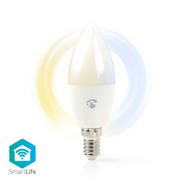 Nedis Smart Λάμπα LED για Ντουί E14 Ρυθμιζόμενο Λευκό 470lm Dimmable (WIFILRW10E14) (NEDWIFILRW10E14)