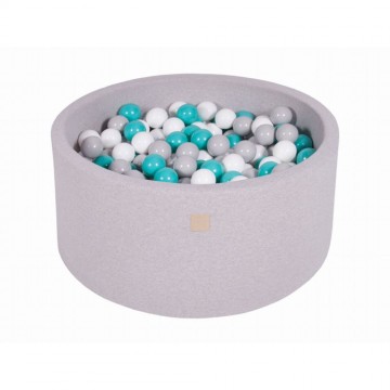 MeowBaby Baby Foam Round Ball Pit 90x40cm with 300 balls Dark Grey (MEO063) (MEBMEO063)