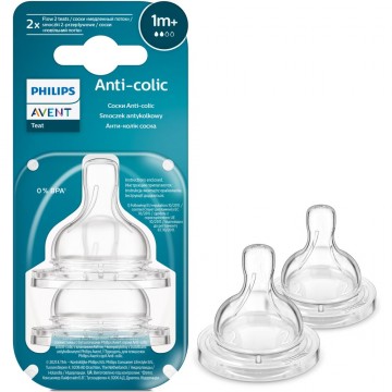 Philips Θηλές από Σιλικόνη Baby Bottle Flow 2 Nipple 2τμχ (SCY762/02) (PHISCY762.02)