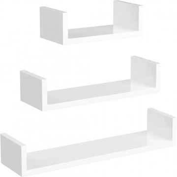 Songmics Floating Wall Shelves White Large Set of 3 White (LWS66WV1) (SNGLWS66WV1)