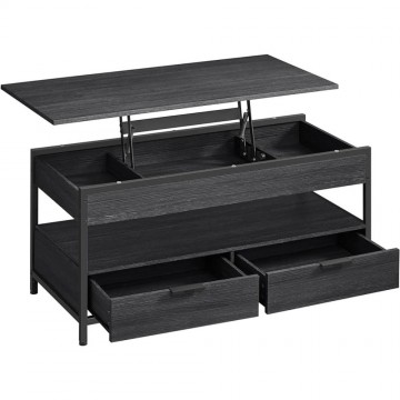 Vasagle Lift Top Coffee Table with Storage Drawers and Hidden Compartments Charcoal Grey (LCT209B22) (VASLCT209B22)