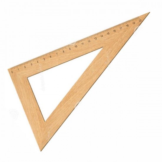 Τρίγωνο ξύλινο μοδιστρών 20cm Γεωμετρικά όργανα